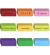 72 Pcs Dry Erase Magnetic Labels, 3.2 x 1.2" Magnetic Name Tags Magnetic Label Stickers for White...