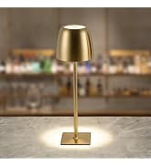 OLISHALIGHT Cordless Table Lamp Rechargeable: Metal & Acrylic 5200mAh Long-Lasting 3 Color Temper...
