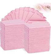 ZOOFOX 250 Pieces Disposable Nail Art Table Towels, 13'' x 18'' Pink Dental Bibs Waterproof 3 Ply...