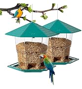 KSIA Klear Bird Feeder for Outdoor Hanging, Squirrel Proof Bird Feeders, Wild Birdfeeders Outside...