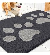 Smiry Dog Door Mat for Muddy Paws 30x20, Dirt Trapper Non Slip Washable Indoor Doormats, Absorben...