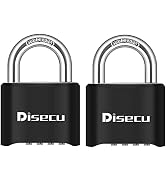 Disecu 2 Pack 4 Digit Heavy Duty Combination Lock Outdoor Waterproof Padlock for School Gym Locke...