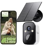 TIEJUS 2K Security Cameras Wireless Outdoor, 2.4G/5G WiFi, Solar Camera Outdoor Wireless, Color N...