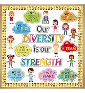 Diversity Bulletin Board Decoration Set Diverse Students Borders Cutouts for Party School Classro...