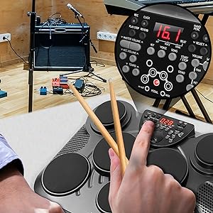 Electronic Table Digital Drum Kit Top w/ 7 Pad Digital Drum Kit