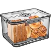 Gifhomfix Bread Box Bread Boxes for Kitchen Counter Airtight, Time Recording Bread Storage Contai...