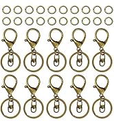30Pcs Lobster Claw Clasps Keychain for Jewelry Making,Metal Lobster Clasp Swivel Trigger Clips wi...