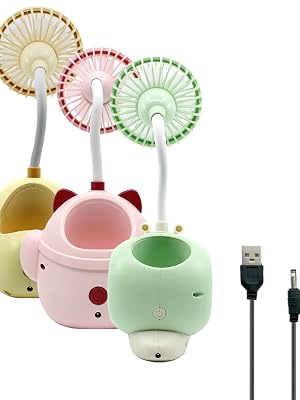 ennotek cute animal usb c table fan desk accessory quiet small cooling fan