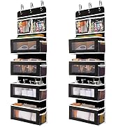 JARLINK 2 Pack 5-Shelf Over Door Hanging Organizer, Foldable Wall Mount 4 Big Pocket Large Capaci...