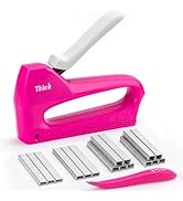 THINKLEARN Light Duty Staple Gun for Wood - Pink 4-in-1 Upholstery Staple Gun with 1600pcs JT21 S...