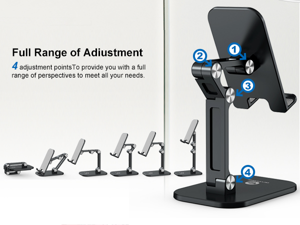 Adjustable Height and Angle Phone Stand for Desk
