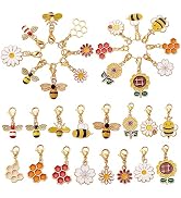BEEFLYING 16Pcs Stitch Markers for Knitting Crochet Alloy Enamel Removable Crochet Stitch Marker ...