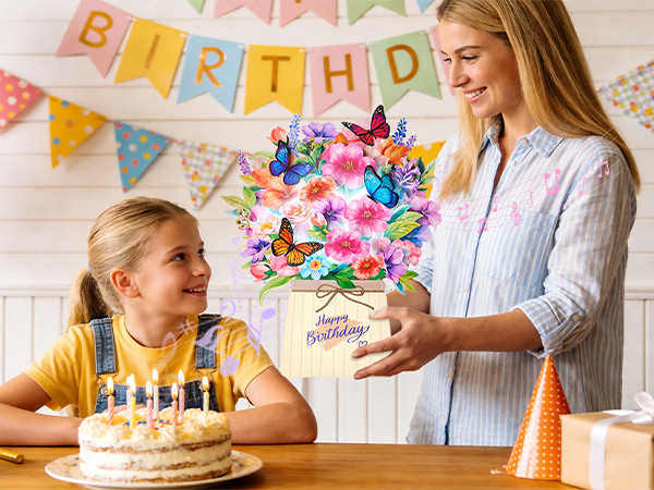 Musical and Lighting Pop Up Birthday Card for Daughter