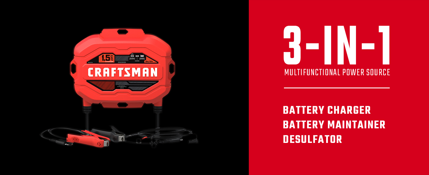 Upgraded CRAFTSMAN CMXCESM259 1.5A 6V/12V Automotive Battery Maintainer