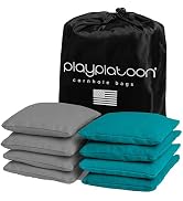Play Platoon Premium Weather Resistant Duckcloth Cornhole Bags - Set of 8 Bean Bags for Corn Hole...