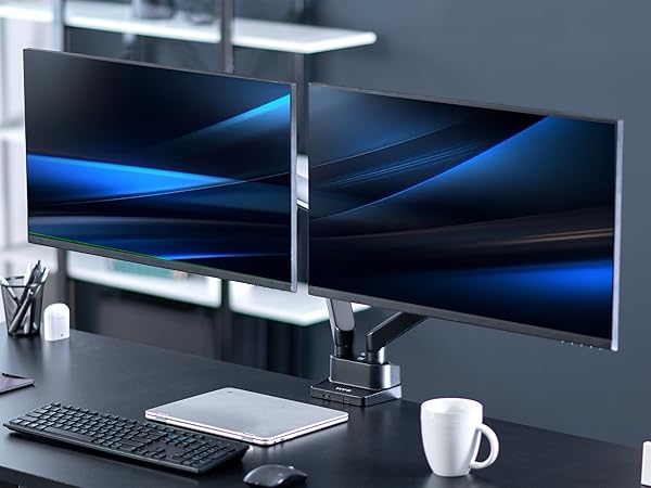 DUAL MECHANICAL SPRING DESK MOUNT DUAL MONITOR DESK MOUNT COUNTERBALANCE DUAL ARM MONITOR MOUNT