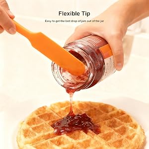 silicone jar spatula, skinny spatula, long handle spatula