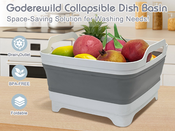 Goderewild Versatile Collapsible Wash Basin/Dish tub