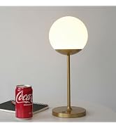 WEILAILUX Cordless Table Lamp with Globe Shade, Rechargeable Dimmable Bedside Light, Shower Lamp ...