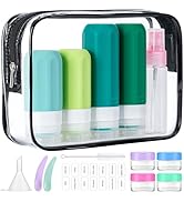 MODENGKONGJIAN 16 Pack Travel Bottles for Toiletries,TSA Approved Silicone Squeezable Travel Sham...
