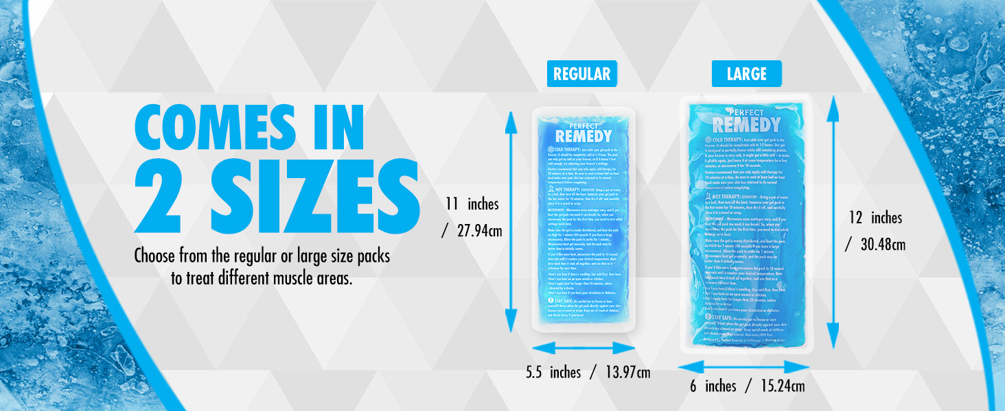 Large ice packs cover wide areas while small ice packs target specific spots for effective relief.