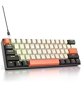 iTastatur 60% Mechanical Keyboard 61-Key Wired Gaming Keyboard with Red Switch RGB Lighting Effec...