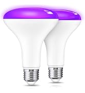L LOHAS LED Halloween Purple Flood Light Bulbs, 11W Colored Light Bulbs E26 | LED BR30 Flood Ligh...
