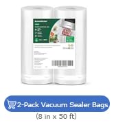 Bonsenkitchen Vacuum Sealer Bags, 8" x 50' Rolls 2 pack for Food Storage Saver, Bpa Free, Heavy D...
