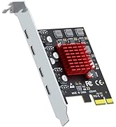 GLOTREND U3044C 4-Port PCIe USB Expansion Card, 4 USB-C Ports (USB 3.2 Gen 1), Compatible with Wi...