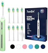 7AM2M Sonic Electric Toothbrush, High Power Rechargeable Toothbrushes, with 8 Brush Heads for Adu...