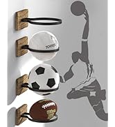 AIDILI Wall Mount Basketball Holder, Ball Storage Holders Display Rack for Autograph Basketball, ...