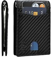 Slim Wallet for Men RFID Blocing Money Clip Wallet Minimalist Bifold Wallet Front Pocket Credit C...