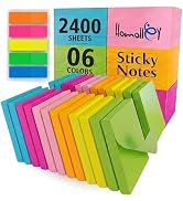 (24 Pads) Sticky Notes 3x3 in 100 Sheets/Pad, Self-Sticky Note Pads, 6 Bright Colors Super Sticky...