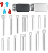 FIVEIZERO 80 PCS Large Eye Sewing Needles, Two 7 Sizes Sewing Sharp Needles, Leather Needle Embro...
