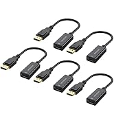 URELEGAN Displayport to HDMI Adapter 5-Pack, 4K UHD Not Bidirectional Display Port DP to HDMI Cab...