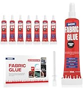 Fabric Glue Permanent (10 ML x 8), Craft Liquid Stitch Fabric Glue for Clothing Permanent Washabl...