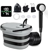 Spopal Portable Integrated Camping Shower with 20L Bucket, Temperature Measurement & Fruit Washin...