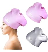 Swim Cap Long Hair 2 Pack Swimming Caps for Women Silicone Swim Caps Keep Hair Dry Waterproof Com...