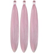 Tinsel Braiding Hair Pre stretched Light Pink Braiding Hair for Glitter Braids