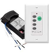 Nexete UC9050T Universal Ceiling Fan and Dimmer Remote Control Kit, 3 Fan Speed, Light Dimmer,Wal...