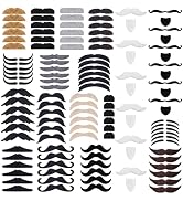 KICNIC Fake Mustaches Self Adhesive Novelty Hairy Beard Costume Facial Hair for Party Supplies De...