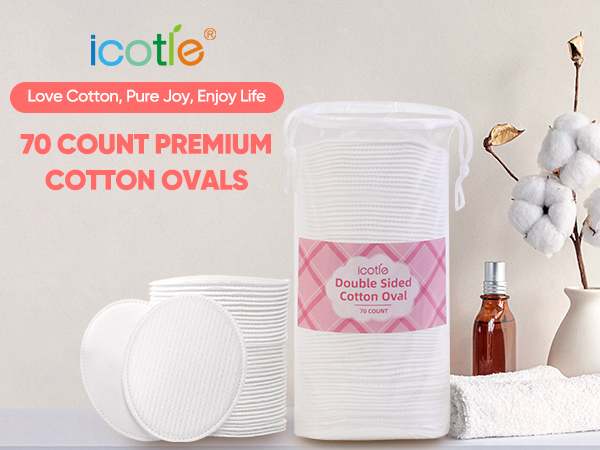 70 Count Large Oval Cotton Pads