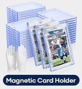 100 ct Magnetic Card Holder for Trading Cards, 35pt Ultra Clear Baseball Card Protectors, Hard Pl...