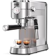 Gevi Espresso Machine 20 Bar - Auto Milk Frother & Steam Wand, NTC Temp Control, Compact Stainles...