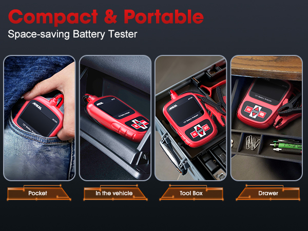 Space-saving Battery Tester - Compact & Portable