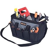 MEIJIA Portable Wide Mouth Waterproof Tool Bag,Multi-pocket with Water Proof Molded Base and Adju...