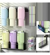 DTUQYX Magnetic Stanley Cup Holder for Refrigerator, Tumbler Organizer Fits 30&40oz Stanley Cups,...