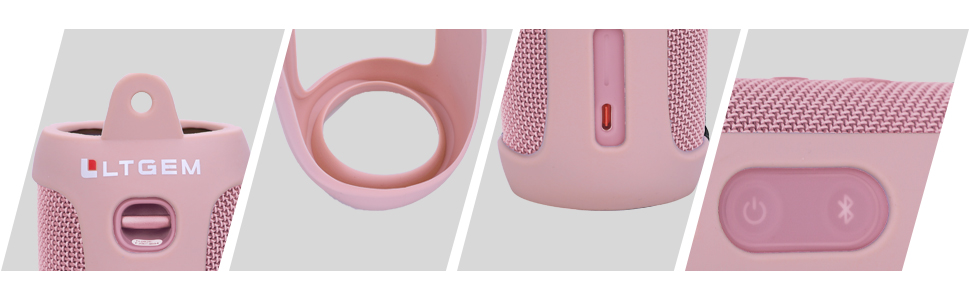 LTGEM Silicone Case for JBL FLIP 5 Waterproof Portable Bluetooth Speaker with Extra Carabiner