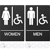 ASSURED SIGNS Handicap Bathroom Sign, Restroom Signs For Business - For Men and Women - 9" by 6" ...