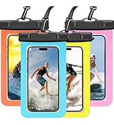 4 Pack Waterproof Phone Pouch IPX8 Universal Waterproof Case Dry Bag Phone Protector for iPhone 1...
